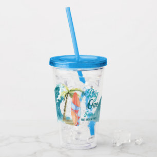 Copo De Acrílico The big one birthday party favor gifts surfing