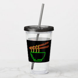 Copo De Acrílico Tigela de macarrão asiático neon 
