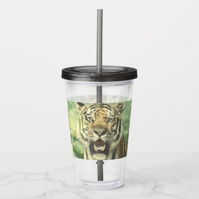 Copo De Acrílico tigre metálico (Frente)