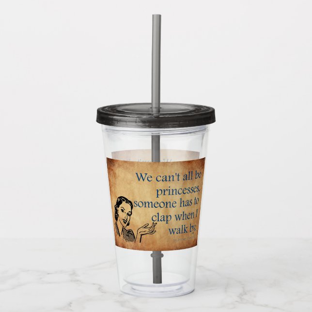 Copo De Acrílico Tinta de 50 engraçada da Princesa SlipperyJoe (Frente)