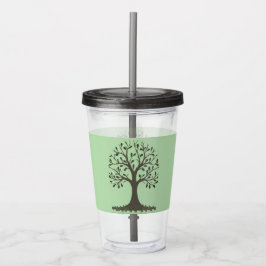 Copo De Acrílico 🌳 Tree of Life Acrylic Tumbler with Straw - Drink