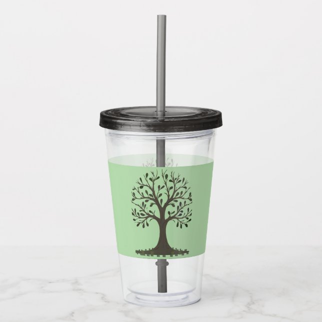 Copo De Acrílico 🌳 Tree of Life Acrylic Tumbler with Straw - Drink (Frente)