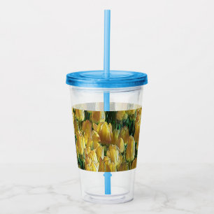 Copo De Acrílico Tulipas Amarelas Sunshine