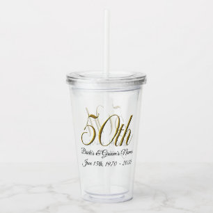Copo De Acrílico Tumbler - 50º aniversário de casamento personali