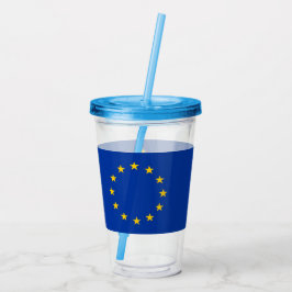 Copo De Acrílico Tumbler Aacrílico Patriótico com bandeira da Europ