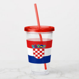 Copo De Acrílico Tumbler Acriílico Patriótico com bandeira da Croác