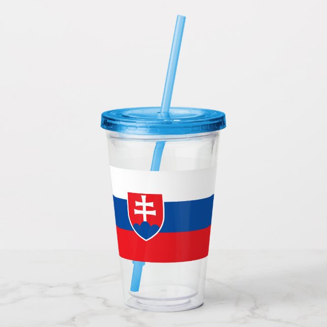 Copo De Acrílico Tumbler Acriílico Patriótico com bandeira da Eslov (Verso)