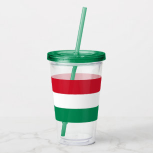 Copo De Acrílico Tumbler Acriílico Patriótico com bandeira da Hungr