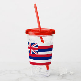 Copo De Acrílico Tumbler Acriílico Patriótico com bandeira do Havaí
