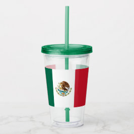 Copo De Acrílico Tumbler Acriílico Patriótico com bandeira do Méxic