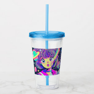 Copo De Acrílico Tumbler Acrílica de Animes Kawaii