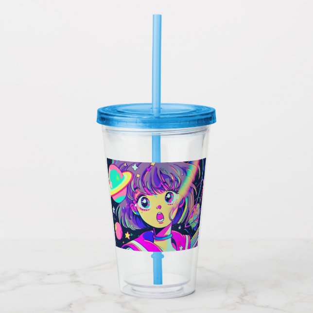 Copo De Acrílico Tumbler Acrílica de Animes Kawaii (Frente)