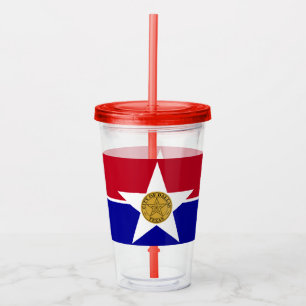 Copo De Acrílico Tumbler acrílico com a bandeira de Dallas, Texas