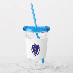 Copo De Acrílico Tumbler acrílico com a bandeira de Massachusetts