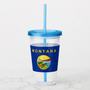 Copo De Acrílico Tumbler acrílico com a bandeira de Montana