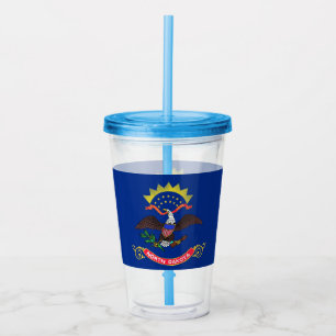 Copo De Acrílico Tumbler acrílico com a bandeira de North Dakota