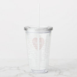 Copo De Acrílico Tumbler Acrílico com Amor Multilíngue Rosa