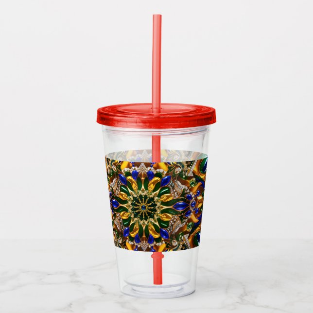 Copo De Acrílico Tumbler acrílico com Design de cores do Brasil (Frente)