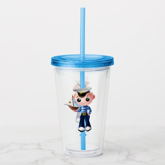 Copo De Acrílico Tumbler acrílico com pequeno marinheiro (Frente)