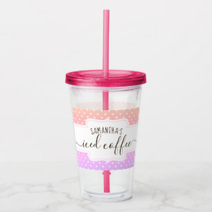 Copo De Acrílico Tumbler Acrílico de Café Forçado de Bolinhas Pe