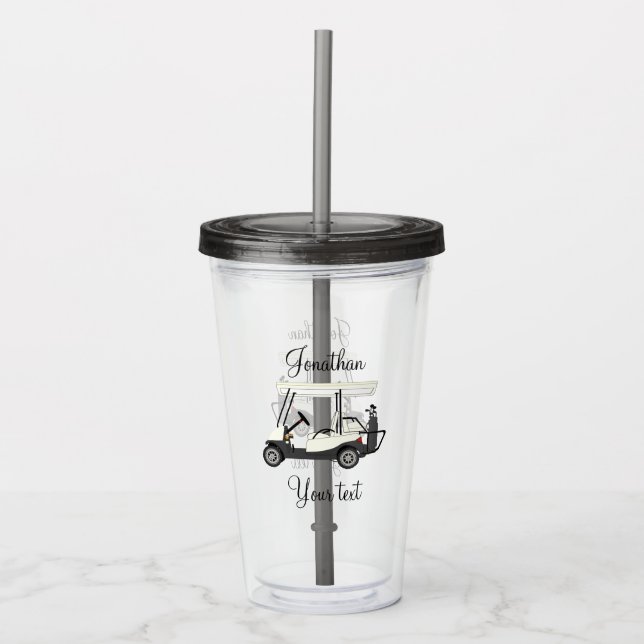 Copo De Acrílico Tumbler Acrílico de Carrinho de Golfe com Tampa (Frente)