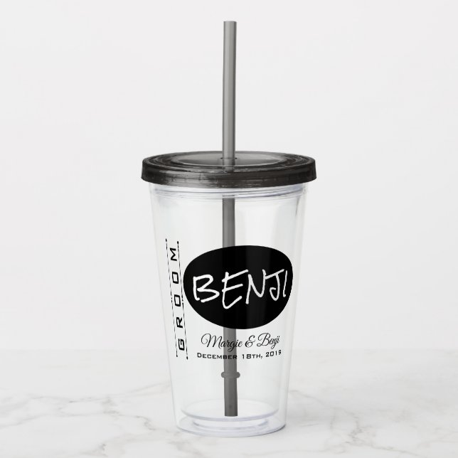 COPO DE ACRÍLICO TUMBLER ACRÍLICO DE CASAMENTO BRUTO PERSONALIZADO (Frente)