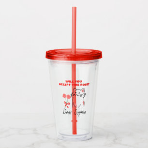 Copo De Acrílico Tumbler Acrílico de Cat&Rosa Adorável