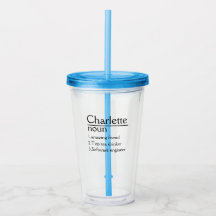 Tumbler acrílico de definição de nome personalizad