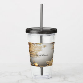 Copo De Acrílico Tumbler Acrílico de Feriado Dourado Único
