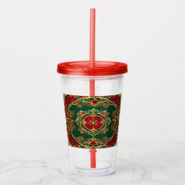 Copo De Acrílico Tumbler Acrílico de Feriado Verde Vermelho