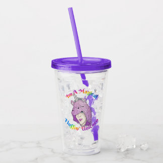 Copo De Acrílico Tumbler Acrílico de Fluxo Magnético Unicórnio