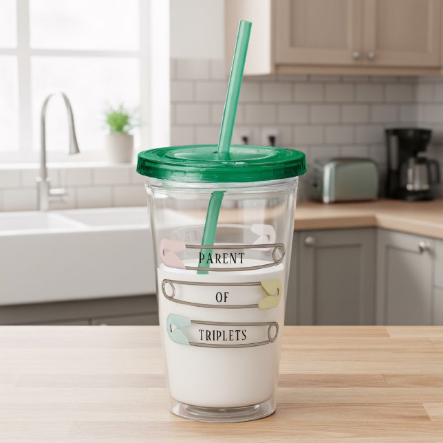Copo De Acrílico Tumbler Acrílico do Pino de Fralda do Novo Triplet (You can change the text to your name and your babies)