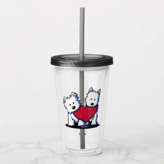 Copo De Acrílico Tumbler Acrílico Duo Cardíaco do KiniArt Westie
