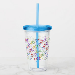 Copo De Acrílico Tumbler acrílico - estrelas coloridas
