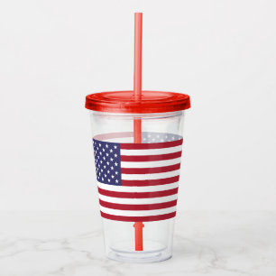 Copo De Acrílico Tumbler acrílico patriótico com a bandeira dos E