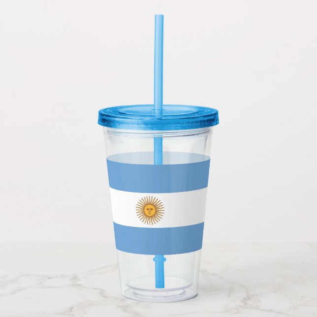 Copo De Acrílico Tumbler Acrílico Patriótico com bandeira da Argent (Frente)