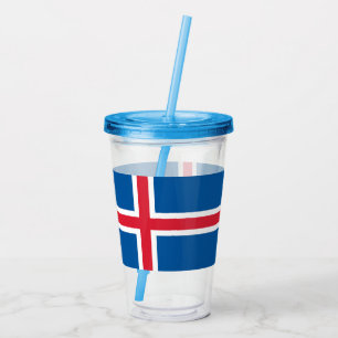 Copo De Acrílico Tumbler Acrílico Patriótico com bandeira da Islând