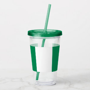 Copo De Acrílico Tumbler Acrílico Patriótico com bandeira da Nigéri