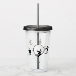 Copo De Acrílico Tumbler de Acrílico - Bruxas Voadoras e Lua Cheia