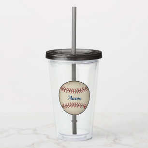 Copo De Acrílico Tumbler de Acrílico de Beisebol Vintage Personaliz