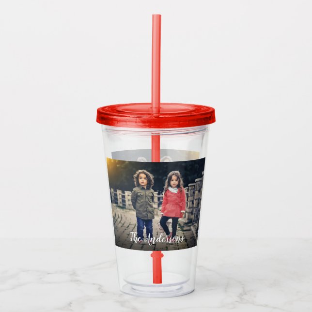 Copo De Acrílico Tumbler de acrílico de foto personalizado (Frente)