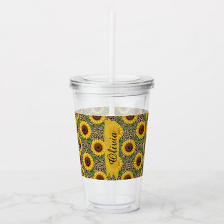 Copo De Acrílico Tumbler de Acrílico de Girassol Personalizado