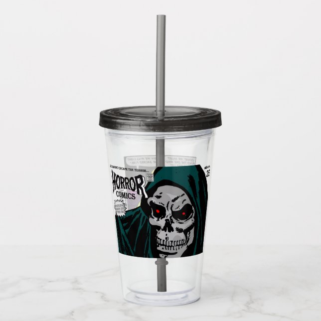 Copo De Acrílico Tumbler de Acrílico de Quadrinhos de TERROR dos An (Frente)
