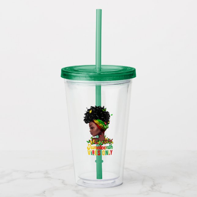 Copo De Acrílico Tumbler de Acrílico do Juneteenth (Frente)