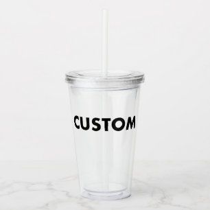 Copo De Acrílico Tumbler de Acrílico em Branco com Tampa e Canudo -