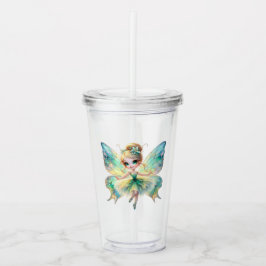 Copo De Acrílico Tumbler de Acrílico Fada em Aquarela