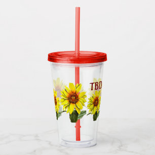 Copo De Acrílico Tumbler de Acrílico Girassol