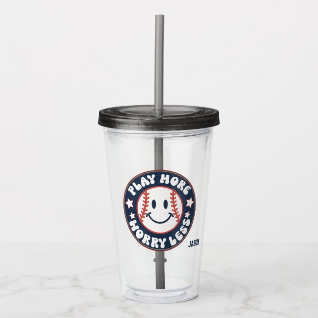 Copo De Acrílico Tumbler de acrílico personalizado de baseball (Frente)