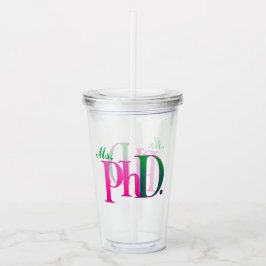 Copo De Acrílico Tumbler de Acrílico Pink & Green PhD