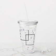 Tumbler de Acrílico Quadrados Geométricos Minimali
